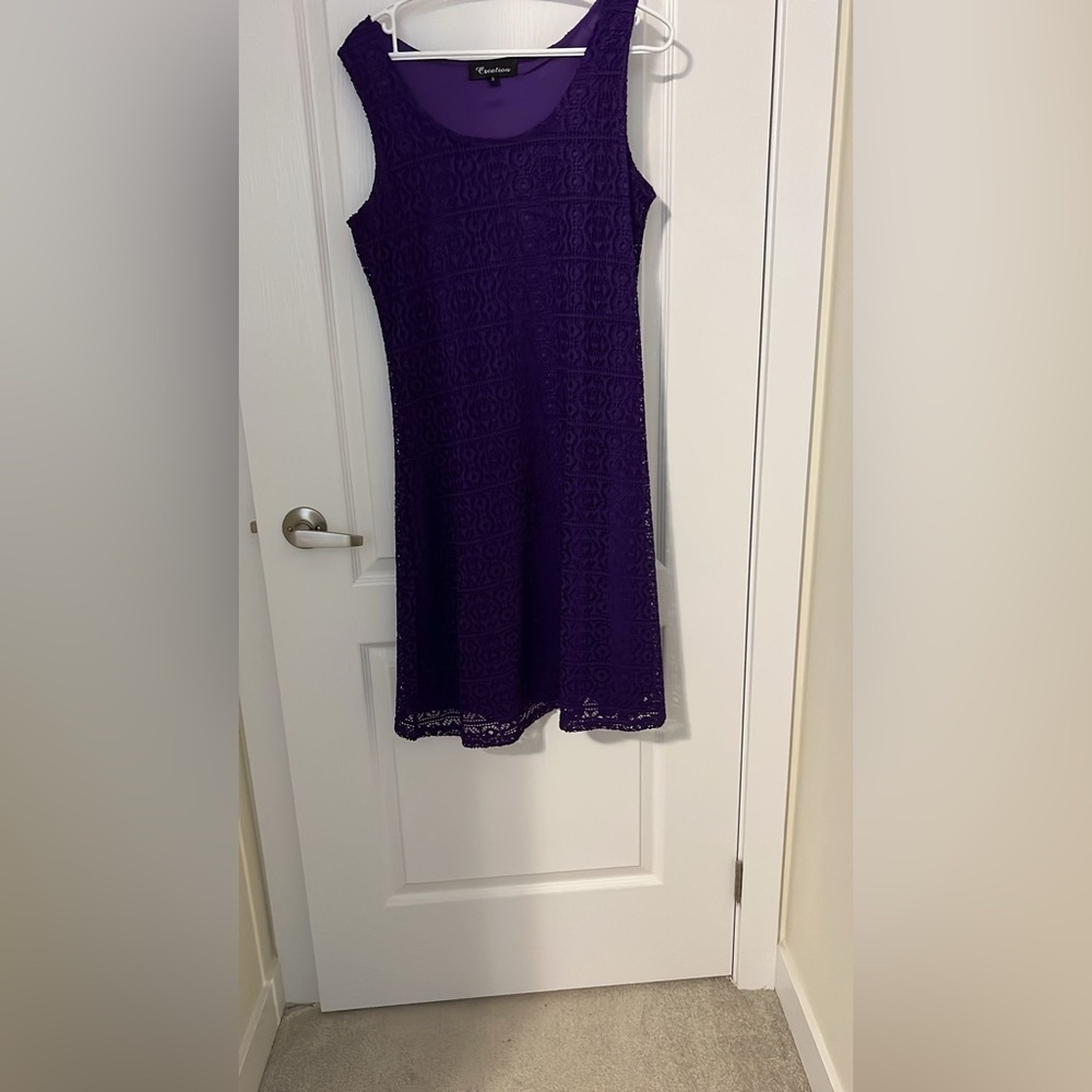 Elegant Purple Lace Dress